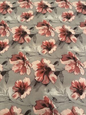 Jersey Bordó virág mintás